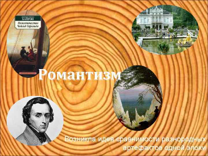 Романтизм Возникла идея сравнимости разнородных артефактов одной эпохи 