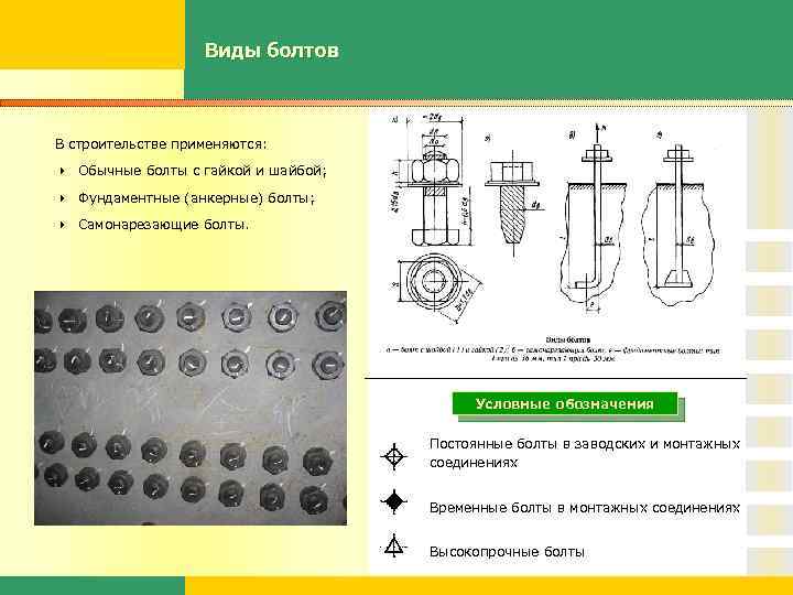 Постоянный болт обозначение на чертеже