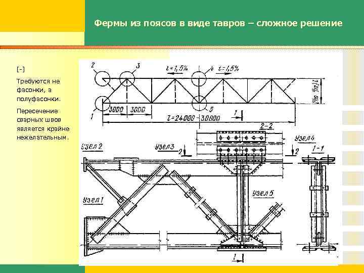 Фермы из поясов в виде тавров – сложное решение [-] Требуются не фасонки, а