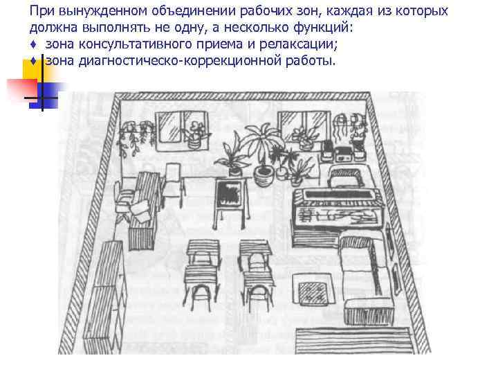 При вынужденном объединении рабочих зон, каждая из которых должна выполнять не одну, а несколько