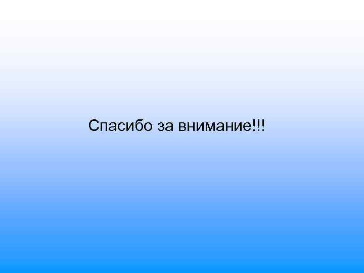 Спасибо за внимание!!! 