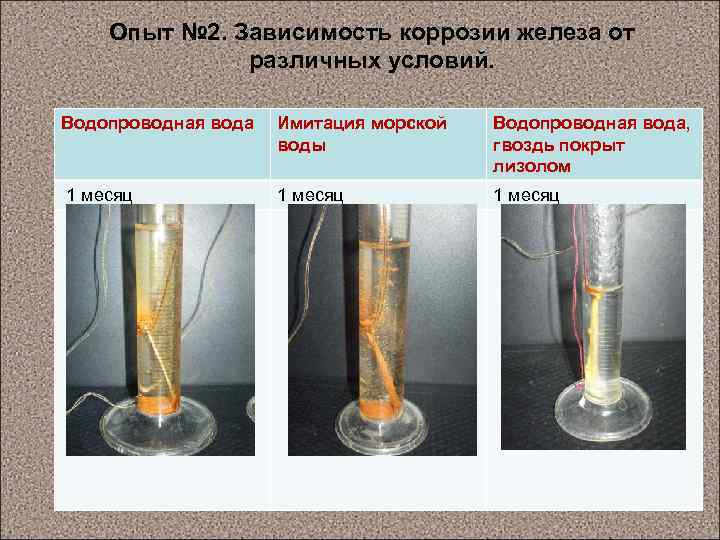 Изучение процесса коррозии железа домашний эксперимент фото