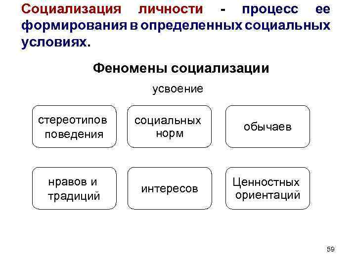 Процесс социализации схема