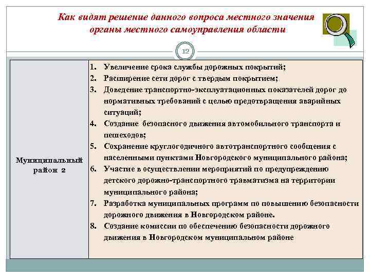 Как видят решение данного вопроса местного значения органы местного самоуправления области 12 1. Увеличение