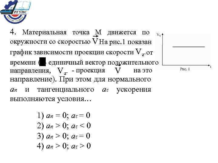 Материальная точка м движется по окружности со скоростью v на рисунке 1 показан график зависимости