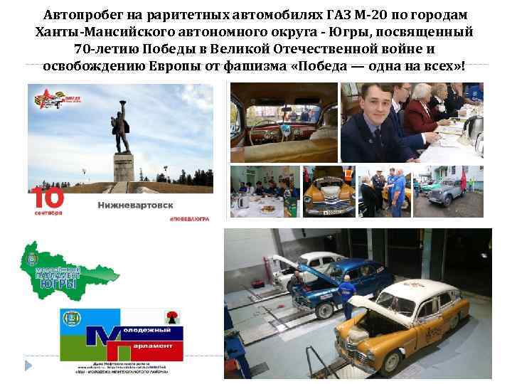  Автопробег на раритетных автомобилях ГАЗ М-20 по городам Ханты-Мансийского автономного округа - Югры,