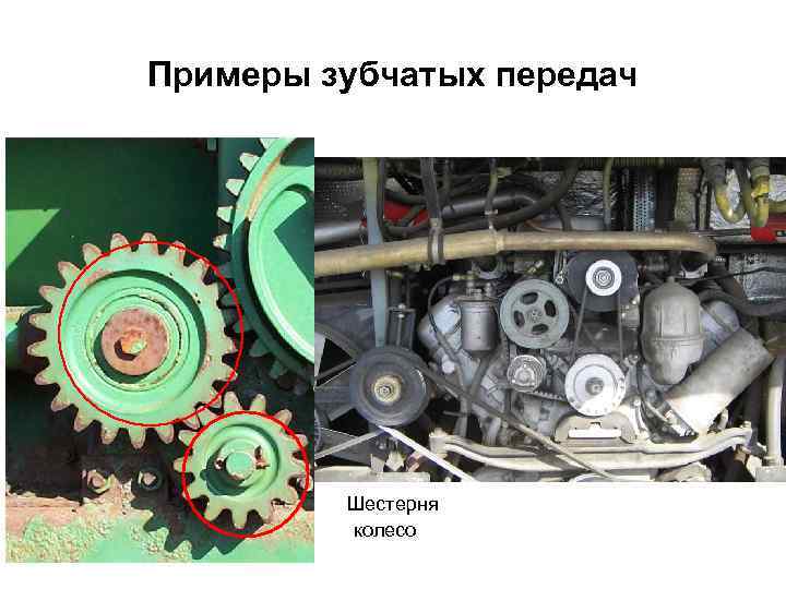Примеры зубчатых передач Шестерня колесо 
