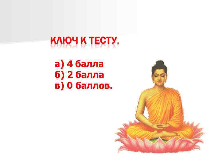 а) 4 балла б) 2 балла в) 0 баллов. 