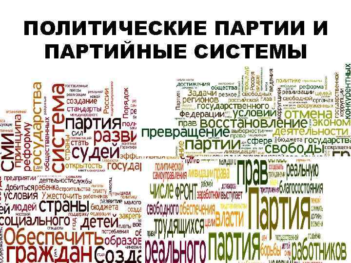 Сложный план по теме политические партии и партийные системы