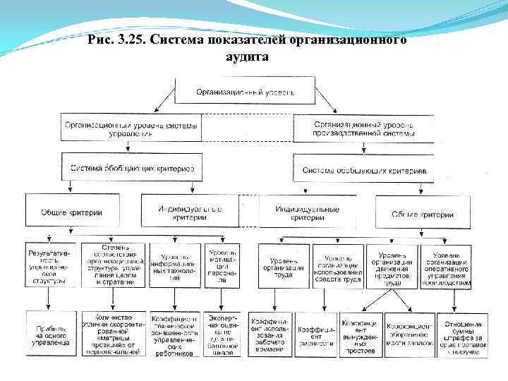 Рис. 3. 25. Система показателей организационного аудита 