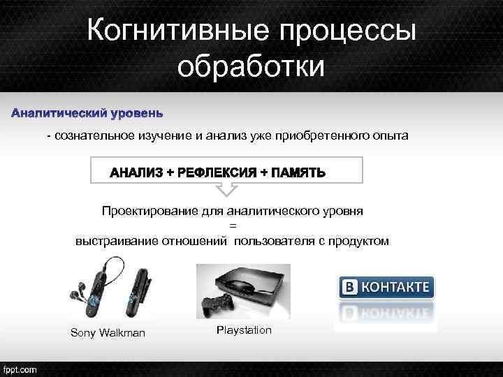 Когнитивные процессы обработки Аналитический уровень - сознательное изучение и анализ уже приобретенного опыта Проектирование