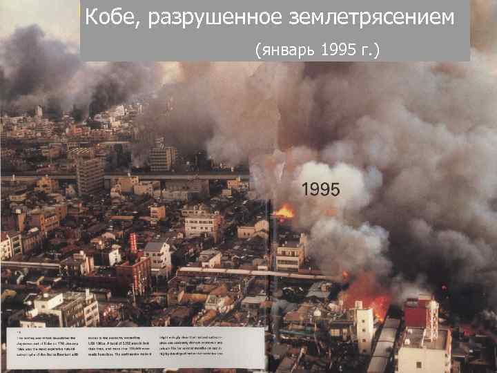 Kobe during the Hanshin earthquake Кобе, разрушенное землетрясением (January 1995) (январь 1995 г. )