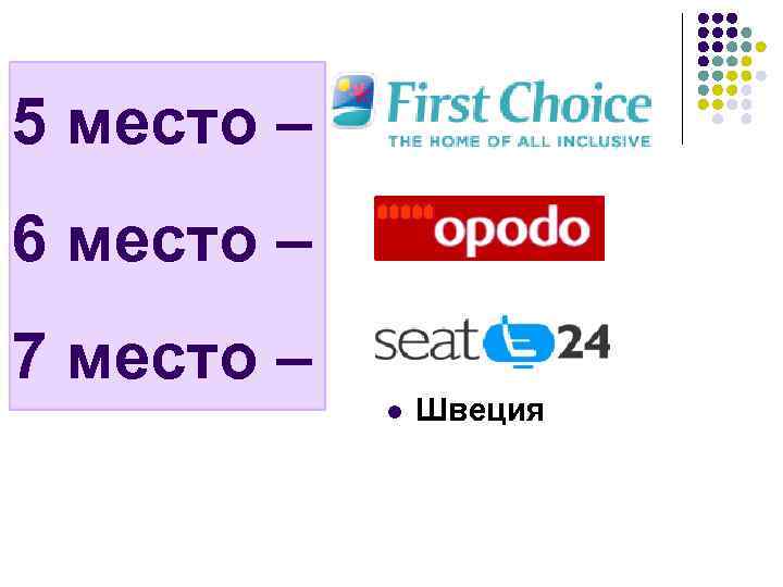 5 место – 6 место – 7 место – l Швеция 