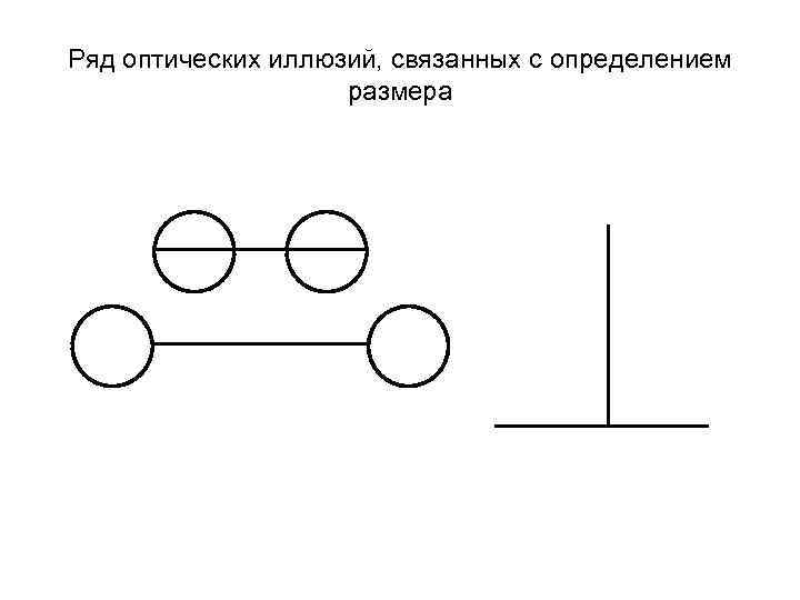 Ряд оптических иллюзий, связанных с определением размера 