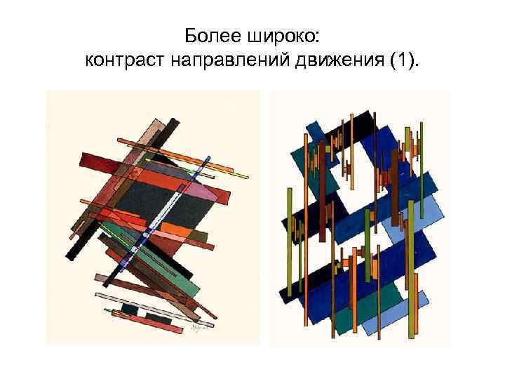 Более широко: контраст направлений движения (1). 