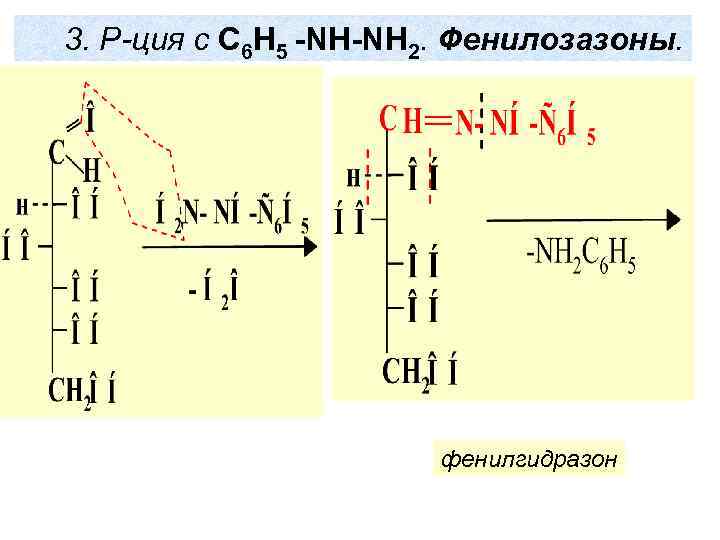 3. Р-ция с С 6 Н 5 -NH-NH 2. Фенилозазоны. фенилгидразон 