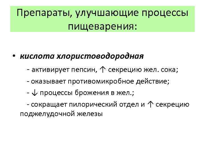 Препараты влияющие на органы пищеварения