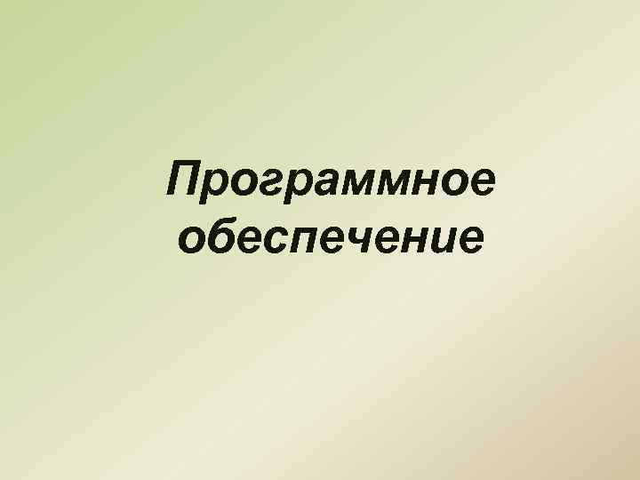 Программное обеспечение 