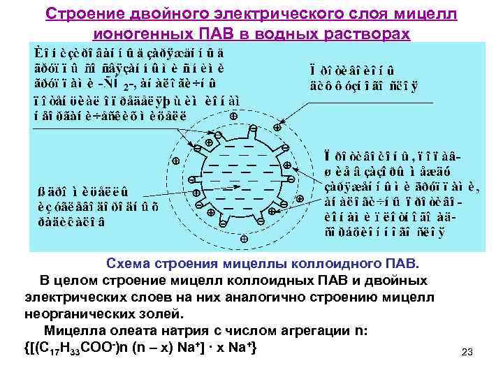 Строение двойного. Строение мицелл пав. Строение мицелл коллоидных пав. Строение двойного электрического слоя мицеллы. Строение мицеллы пав в водном растворе.