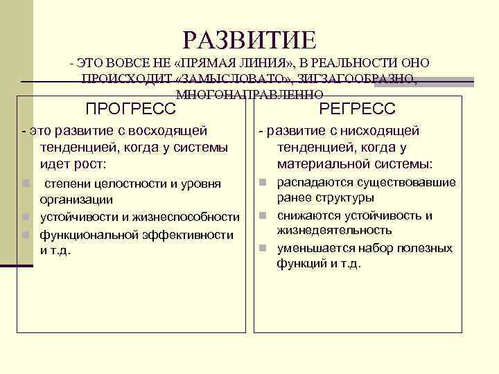РАЗВИТИЕ - ЭТО ВОВСЕ НЕ «ПРЯМАЯ ЛИНИЯ» , В РЕАЛЬНОСТИ ОНО ПРОИСХОДИТ «ЗАМЫСЛОВАТО» ,