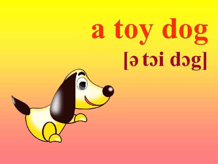 a toy dog [ə tɔi dɔg] 