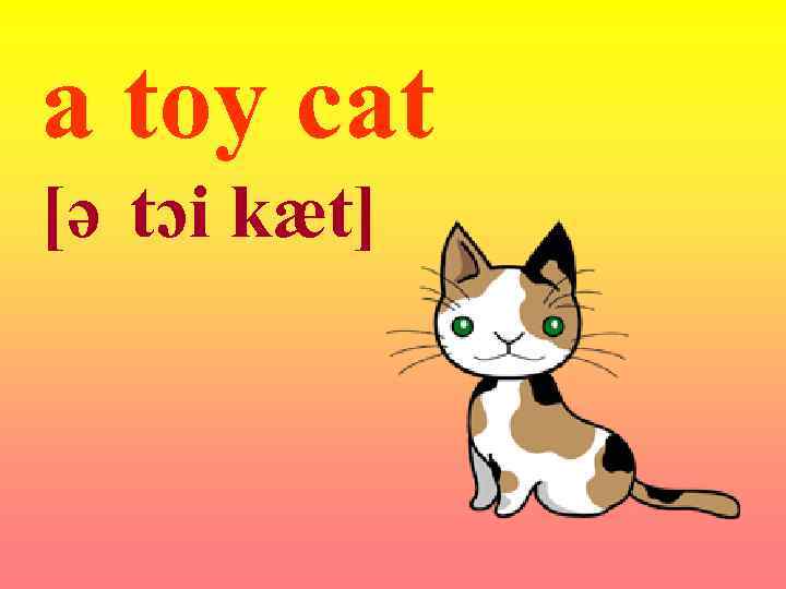 a toy cat [ə tɔi kæt] 