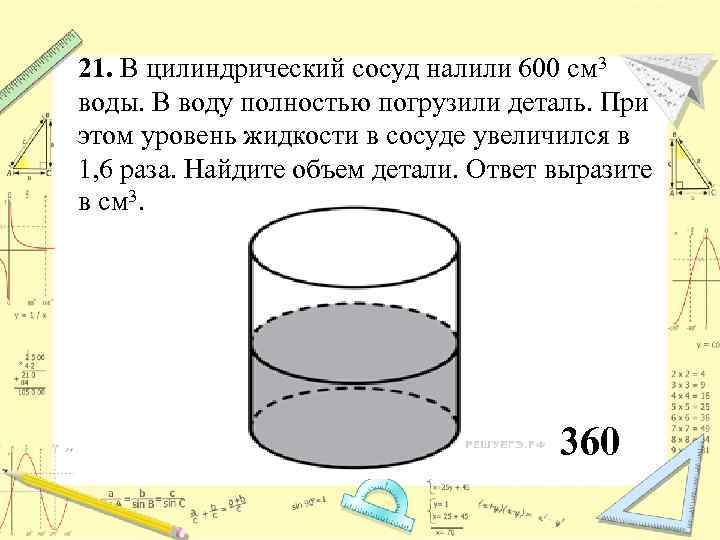 Куб воды в цилиндре