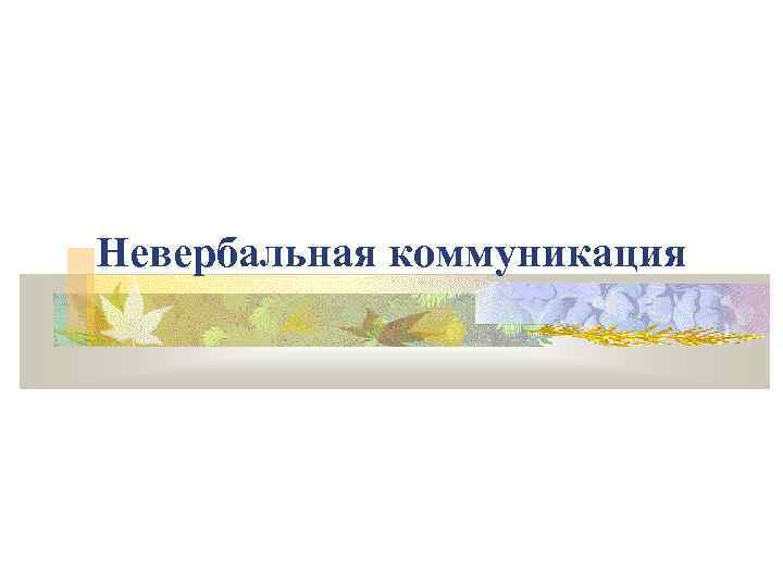 Невербальная коммуникация 