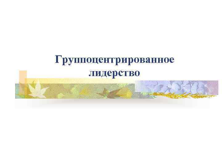 Группоцентрированное лидерство 