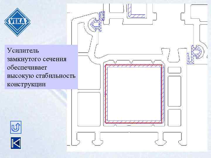 Усилитель замкнутого сечения обеспечивает высокую стабильность конструкции 