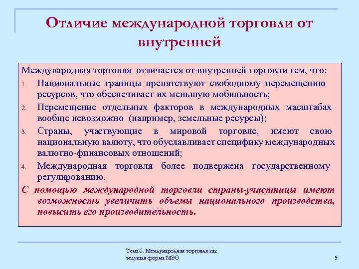 Организация международной торговли план егэ