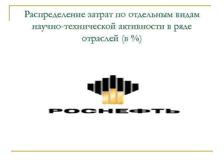 Распределение затрат по отдельным видам научно-технической активности в ряде отраслей (в %) 