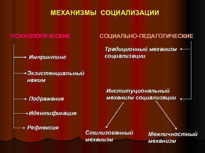 Это механизм социализации предполагающий следование какому либо примеру образцу один из путей