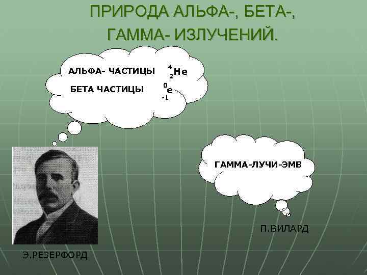 ПРИРОДА АЛЬФА-, БЕТА-, ГАММА- ИЗЛУЧЕНИЙ. 4 АЛЬФА- ЧАСТИЦЫ БЕТА ЧАСТИЦЫ 2 He 0 e
