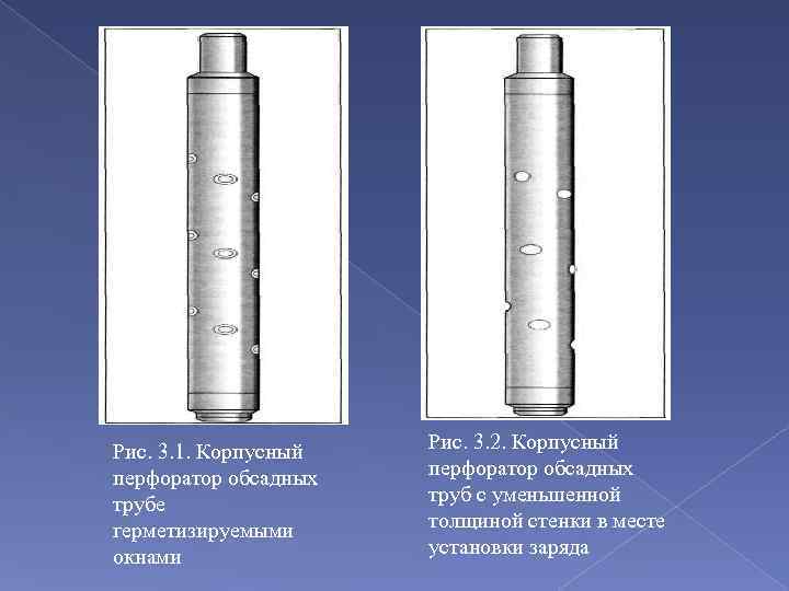 Рис. 3. 1. Корпусный перфоратор обсадных трубе герметизируемыми окнами Рис. 3. 2. Корпусный перфоратор