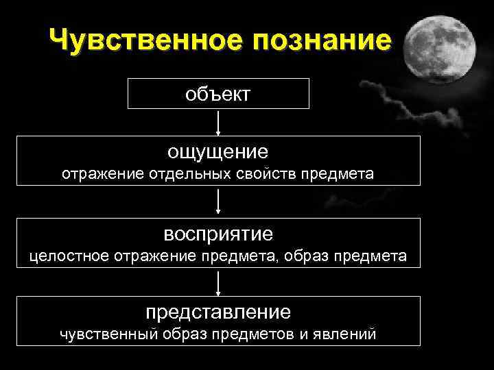 Чувственное познание объект ощущение отражение отдельных свойств предмета восприятие целостное отражение предмета, образ предмета