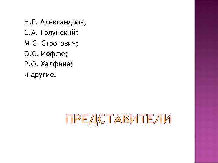 Н. Г. Александров; С. А. Голунский; М. С. Строгович; О. С. Иоффе; Р. О.