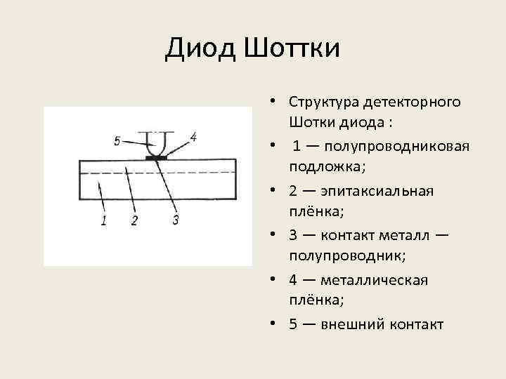 Диод шоттки принцип работы схема