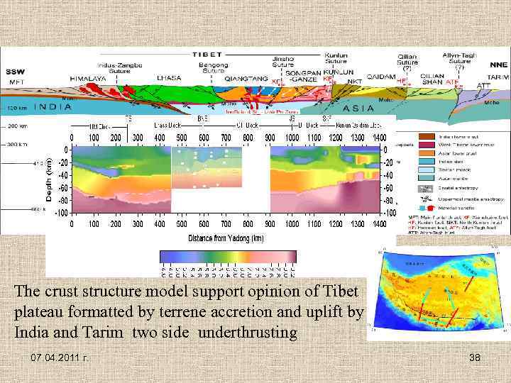 The crust structure model support opinion of Tibet plateau formatted by terrene accretion and