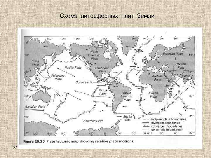 Карта литосферных плит атлас