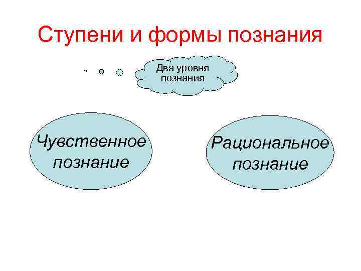 Ступени и формы познания Два уровня познания Чувственное познание Рациональное познание 
