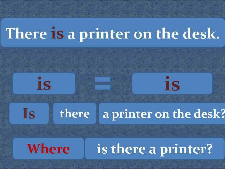 There is a printer on the desk. is is Is there Where a printer
