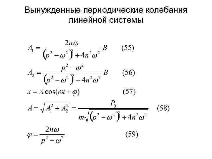 Вынужденные периодические колебания линейной системы 