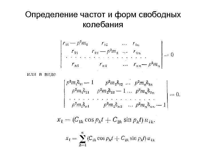 Определение частот и форм свободных колебания 