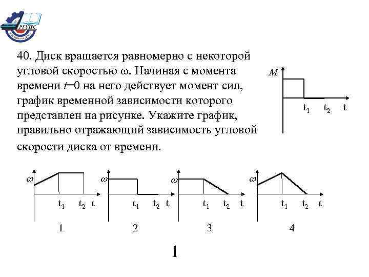 Диск вращается с угловой