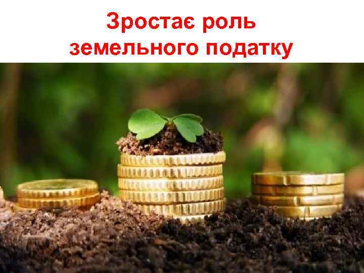 Зростає роль земельного податку 