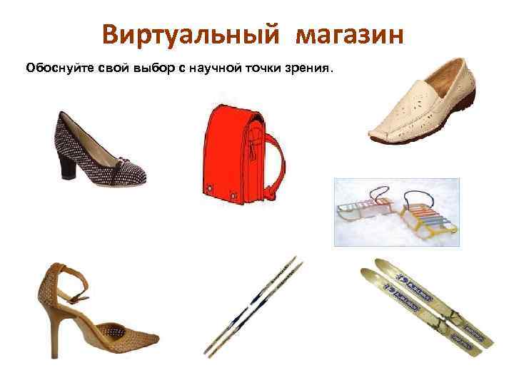 Виртуальный магазин Обоснуйте свой выбор с научной точки зрения. 