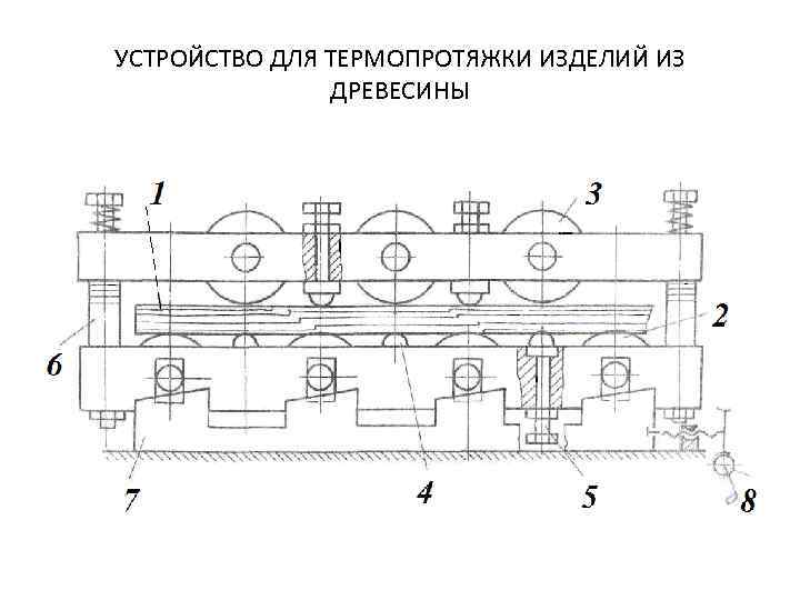 УСТРОЙСТВО ДЛЯ ТЕРМОПРОТЯЖКИ ИЗДЕЛИЙ ИЗ ДРЕВЕСИНЫ 