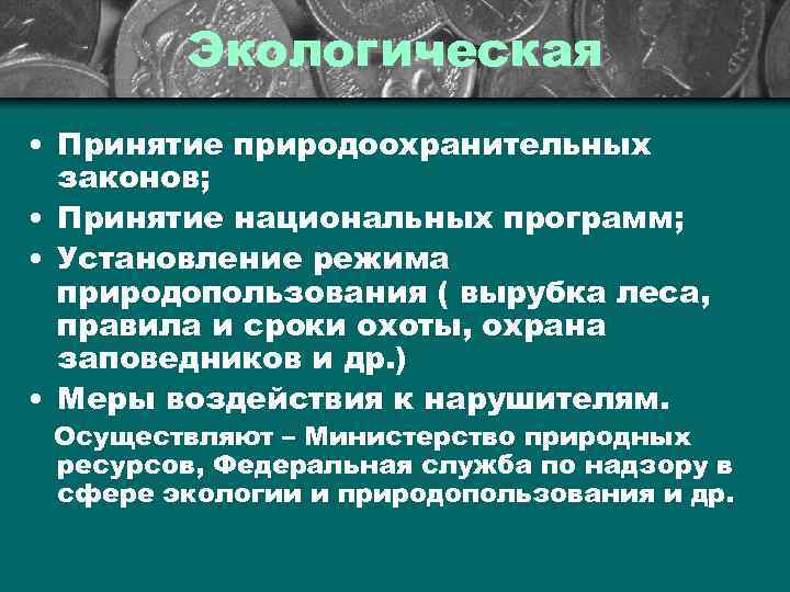 Экологическая функция государства