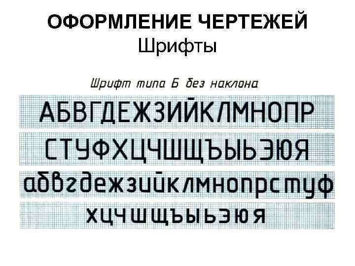 ОФОРМЛЕНИЕ ЧЕРТЕЖЕЙ Шрифты 